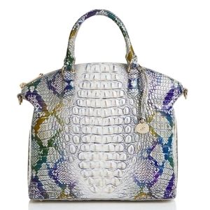 Brahmin LARGE DUXBURY SATCHEL Croc Embossed Spellbound Ombre Melbourne